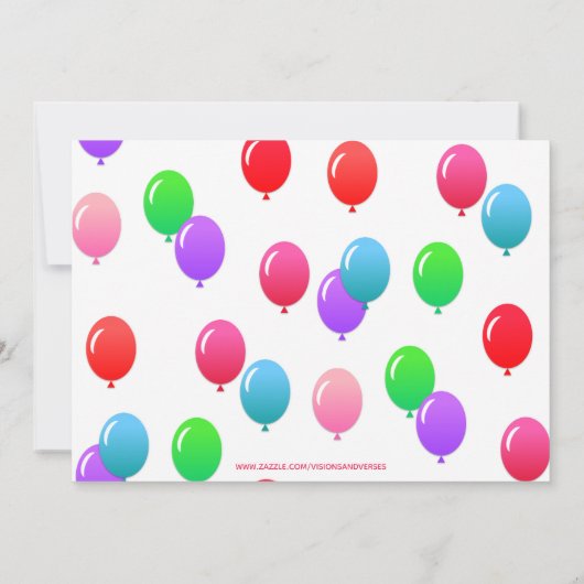 EEN prachtige eerste verjaardag ballon roze foto Kaart (Achterkant)