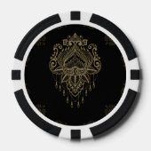 Een prachtige filigraan gouden lotusbloem. poker chips (Voorkant)