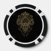 Een prachtige filigraan gouden lotusbloem. poker chips (Achterkant)