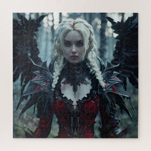 Een prachtige gotische engel legpuzzel (Verticaal)