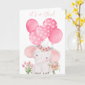 Een prachtige hand geïllustreerd "Het is een meisj Kaart (Gele Bloem)