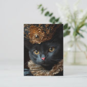 Een prachtige koninklijke zwarte kat briefkaart (Staand voorkant)