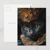 Een prachtige koninklijke zwarte kat briefkaart (Voorkant / Achterkant)
