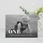 Een prachtige moderne foto 1e verjaardag kaart (Staand voorkant)