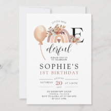 EEN prachtige Rainbow Girl's Verjaardag uitnodigin