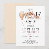 EEN prachtige Rainbow Girl's Verjaardag uitnodigin Kaart (Voorkant / Achterkant)