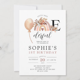 EEN prachtige Rainbow Girl's Verjaardag uitnodigin Kaart