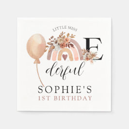 EEN prachtige Rainbow Girl's Verjaardag uitnodigin Servet