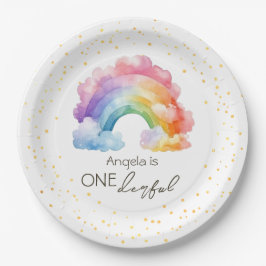 Een prachtige regenboog kinderen verjaardag papieren bordje