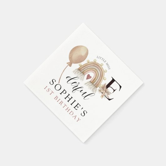 EEN prachtige regenboog meisje verjaardag Servet (Hoek)