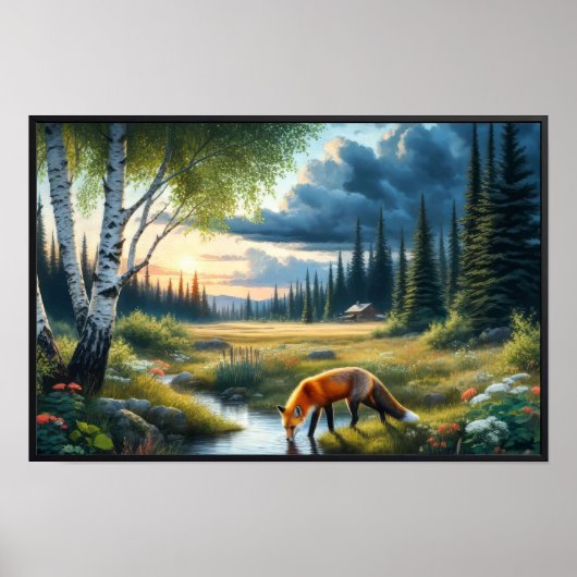 Een prachtige rode vos rustend poster (Voorkant)