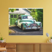 Een prachtige, tweekleurige 1947 Pontiac Torpedo r Canvas Afdruk (Insitu (Woonkamer))