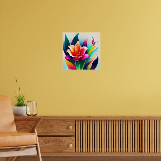 Een prachtige ventilator met kleurrijke bladeren poster (Woonkamer 2)