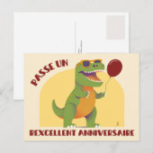 Een prachtige verjaardag - een vreemde dinosaurus briefkaart (Voorkant / Achterkant)