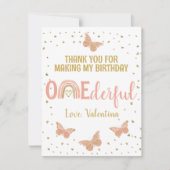 Een prachtige verjaardag roze vlinders dank u kaar feestdagenkaart (Voorkant)