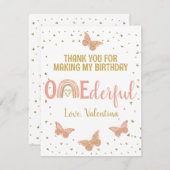 Een prachtige verjaardag roze vlinders dank u kaar feestdagenkaart (Voorkant / Achterkant)