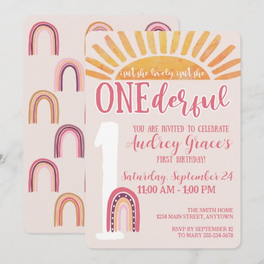 Een prachtige verjaardagsuitnodiging kaart (Voorkant / Achterkant)