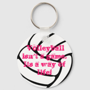 Een prachtige volleybalsleutelketen. sleutelhanger