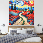 Een prachtige weide canvas afdruk (Insitu (Slaapkamer))