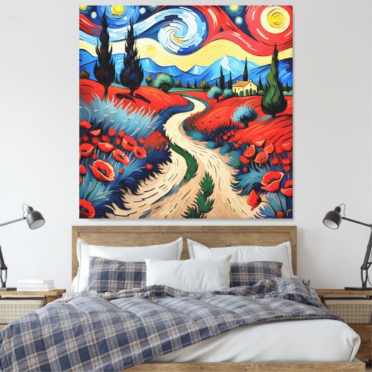 Een prachtige weide canvas afdruk (Insitu (Slaapkamer))