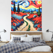 Een prachtige weide canvas afdruk (Insitu (Slaapkamer))