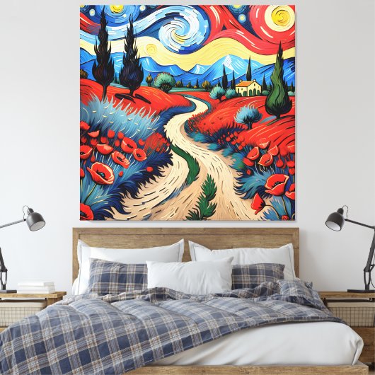 Een prachtige weide canvas afdruk (Insitu (Slaapkamer))