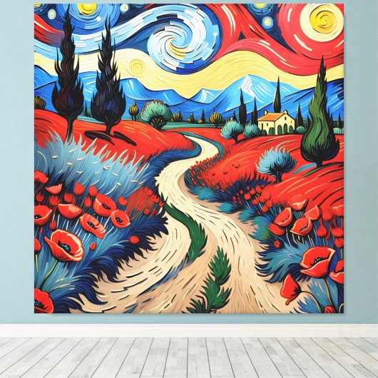 Een prachtige weide canvas afdruk (Insitu (Houten vloer))