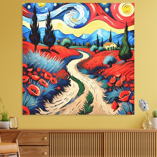 Een prachtige weide canvas afdruk (Insitu (Woonkamer))