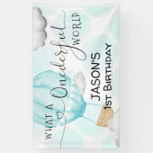 EEN prachtige wereld hete luchtballon 1e verjaarda Spandoek (Verticaal)