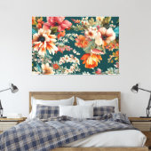 Een prachtige zomer bloemenachtige schilderkunst canvas afdruk (Insitu (Slaapkamer))