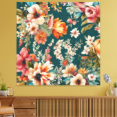 Een prachtige zomer bloemenachtige schilderkunst canvas afdruk (Insitu (Woonkamer))