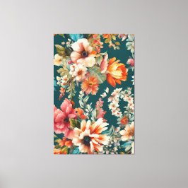 Een prachtige zomer bloemenachtige schilderkunst canvas afdruk