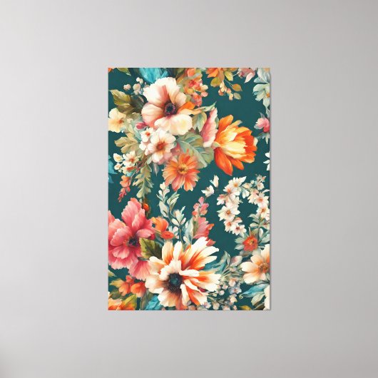 Een prachtige zomer bloemenachtige schilderkunst canvas afdruk (Voorkant)