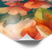 Een prachtige zomer bloemenachtige schilderkunst foto afdruk (Hoek)