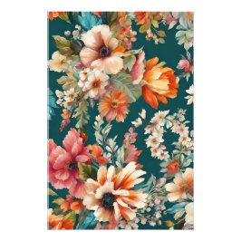 Een prachtige zomer bloemenachtige schilderkunst foto afdruk