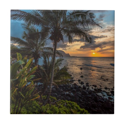 Een prachtige zonsondergang 2 tegeltje (Voorkant)