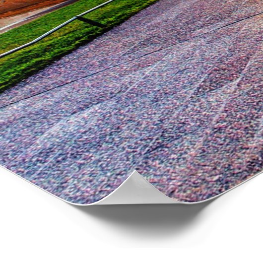 Een prachtige zonsondergang boven Parijs, Frankrij Poster (Hoek)