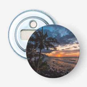 Een prachtige zonsondergang button flesopener
