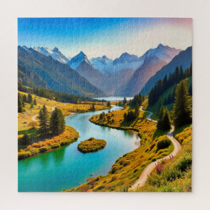 Een prachtige zonsondergang in Nieuw-Zeeland Legpuzzel