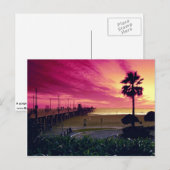 Een prachtige zonsondergang op de pier, Huntington Briefkaart (Voorkant / Achterkant)