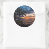 Een prachtige zonsondergang ronde sticker (Tas)