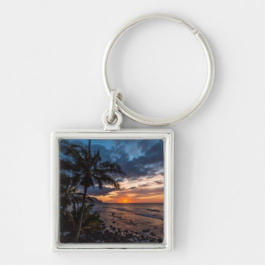 Een prachtige zonsondergang sleutelhanger (Voorkant)