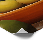 Een prachtige zwarte kat in een Oranje stoel Poster (Hoek)