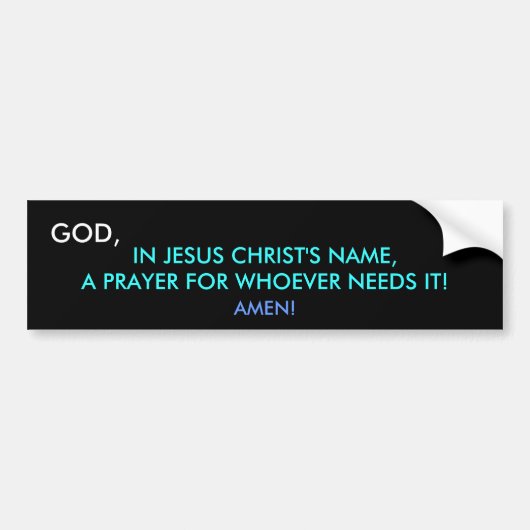 EEN PRAYER BUMPERSTICKER (Voorkant)