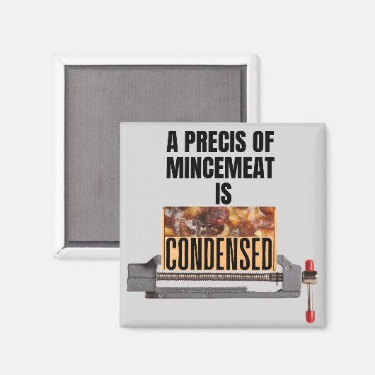 Een precis van gehakt wordt gecondenseerd magneet (Voorkant / Achterkant)