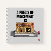 Een precis van gehakt wordt gecondenseerd notitieboek (Voorkant)