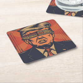 Een president geblinddoekt door mentale problemen kartonnen onderzetters