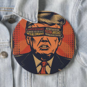 Een president geblinddoekt door mentale problemen ronde button 6,0 cm (In situ)