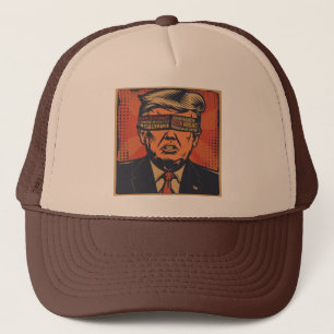 Een president geblinddoekt door mentale problemen trucker pet