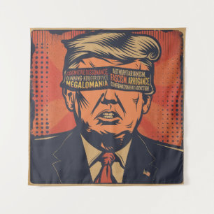 Een president geblinddoekt door mentale problemen wandkleed